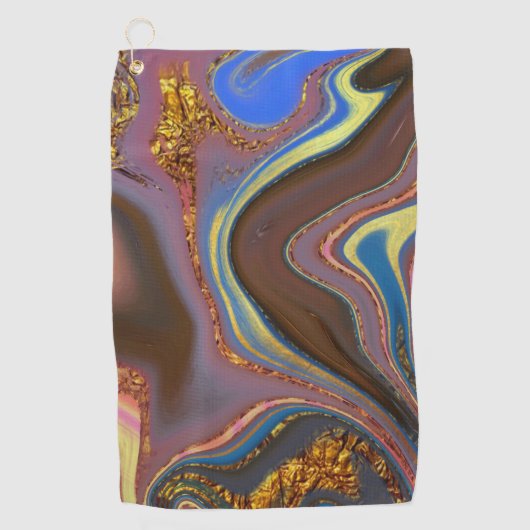 patroon abstract bruin golfhanddoek (Voorkant)