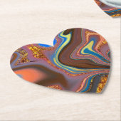 patroon abstract bruin kartonnen onderzetters (Gekanteld)
