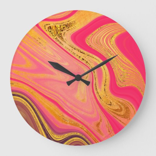 patroon abstract gemarmerd grote klok (Voorkant)