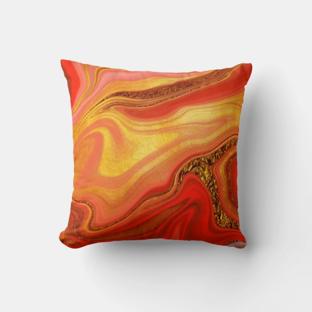 patroon abstract gemarmerd kussen (Voorkant)