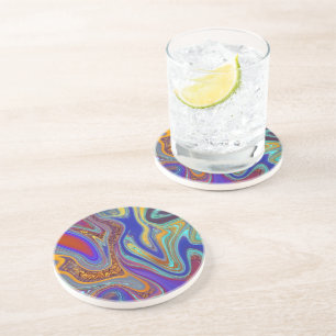 patroon abstract gemarmerd zandsteen onderzetter