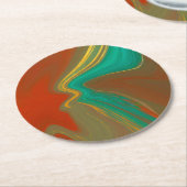 patroon abstract ronde kartonnen onderzetter (Gebogen)