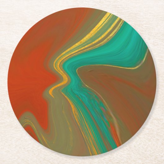 patroon abstract ronde kartonnen onderzetter (Voorkant)