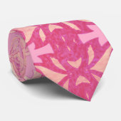 patroon abstract roze stropdas (Opgerold)