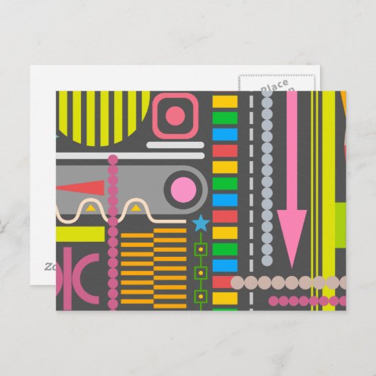 Patroon abstract Technology Control Panel Briefkaart (Voorkant / Achterkant)