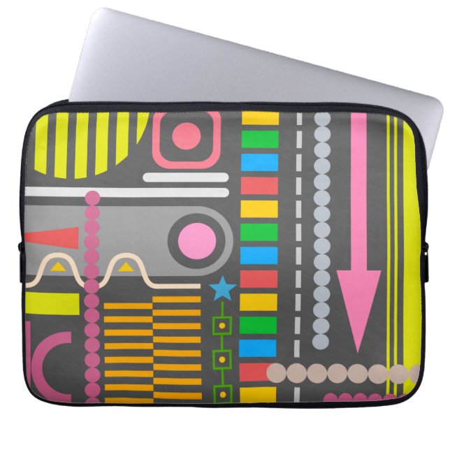 Patroon abstract Technology Control Panel Laptop Sleeve (Voorkant)