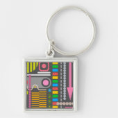 Patroon abstract Technology Control Panel Sleutelhanger (Voorkant)