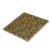 Patroon abstracte Earth Tone Squares Tegeltje (Zijkant)