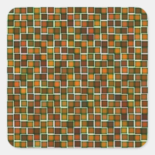 Patroon abstracte Earth Tone Squares Vierkante Sticker