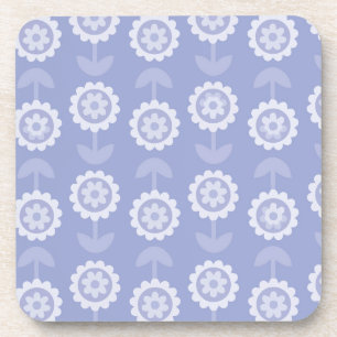 Patroon Abstracte kunst paarse bloembloemen Bier Onderzetter