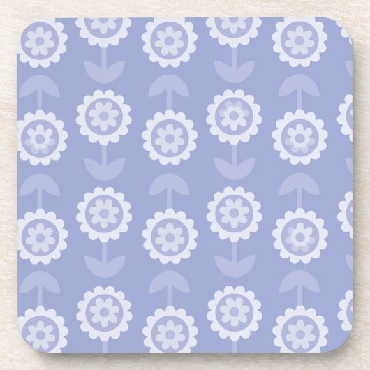 Patroon Abstracte kunst paarse bloembloemen Bier Onderzetter (Voorkant)