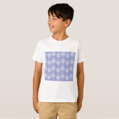 Patroon Abstracte kunst paarse bloembloemen T-shirt (Voorkant volledig)