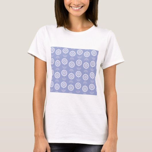 Patroon Abstracte kunst paarse bloembloemen T-shirt (Voorkant)