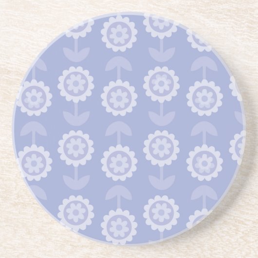 Patroon Abstracte kunst paarse bloembloemen Zandsteen Onderzetter (Voorkant)