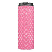 Patroon abstracte roze lijnlijnen thermosbeker (Achterkant)