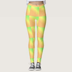 Patroon Afrikaanse kunst, groen geel licht sinaasa Leggings