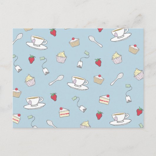 Patroon 'Aftermiddag Tea' Briefkaart (Voorkant)