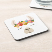 Patroon Alpaca & Flowers Bier Onderzetter (Linkerzijde)