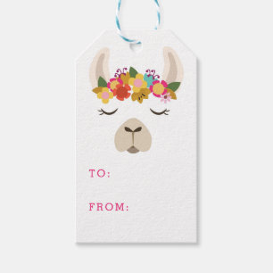 Patroon Alpaca & Flowers Cadeaulabel