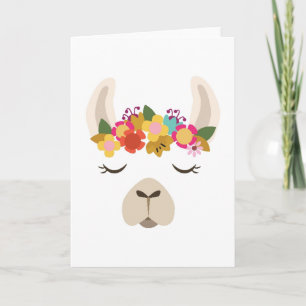 Patroon Alpaca & Flowers Kaart