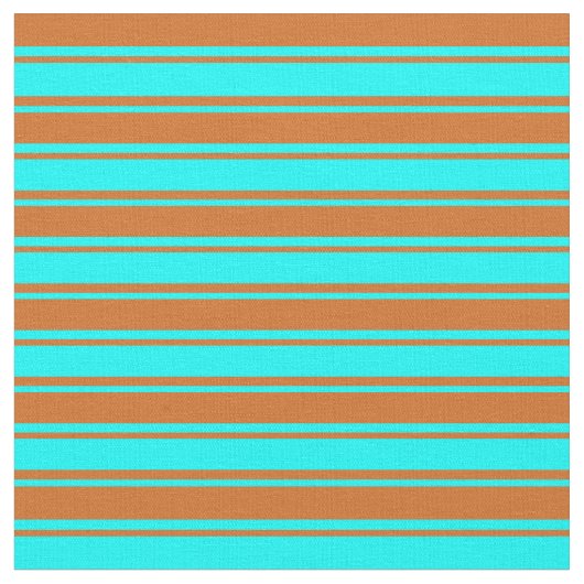 Patroon Aqua en Chocolate Lines Stof (Close Up)