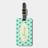 Patroon aqua mintgroene genaamde bagtag bagagelabel (Voorkant verticaal)