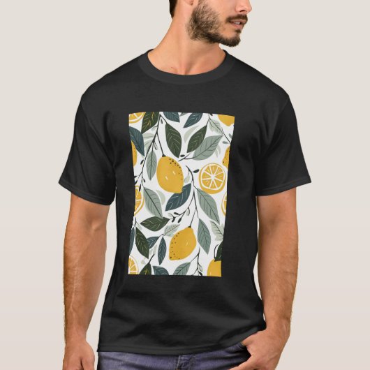 Patroon Art Lemon Fruit Minimalist T-shirt (Voorkant)
