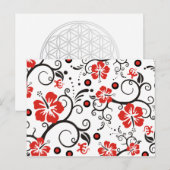 Patroon ARTs - hibiscus decor Briefkaart (Voorkant / Achterkant)