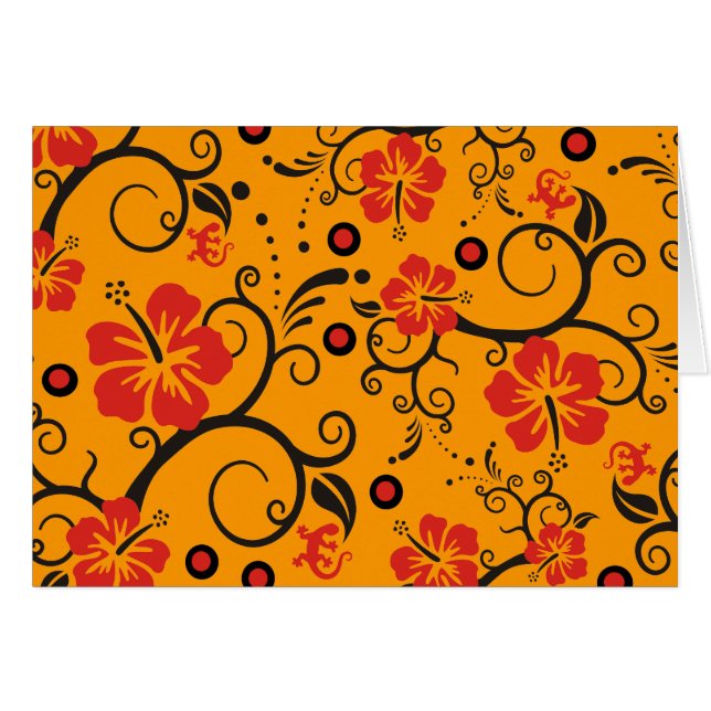 Patroon ARTs - hibiscus decor | oranje (Voorkant Horizontaal)