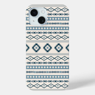 Patroon Aztec Blues Cream Mixed Motifs iPhone 15 Case