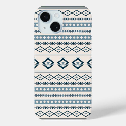 Patroon Aztec Blues Cream Mixed Motifs Case-Mate iPhone Case (Achterkant)