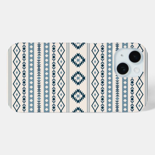 Patroon Aztec Blues Cream Mixed Motifs Case-Mate iPhone Case (Achterkant (horizontaal))