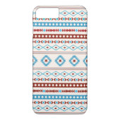 Patroon Aztec Blues Red Cream Mixed Motifs Case-Mate iPhone Case (Achterkant)