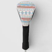 Patroon Aztec Blues Red Cream Mixed Motifs Golfheadcover (Voorkant)
