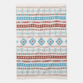 Patroon Aztec Blues Red Cream Mixed Motifs Theedoek (Verticaal)