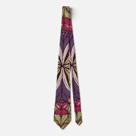 Patroon Batik blauw rood Stropdas (Voorkant)