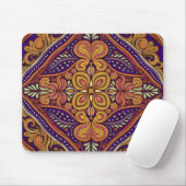 Patroon Batik geel blauw Muismat (Met muis)