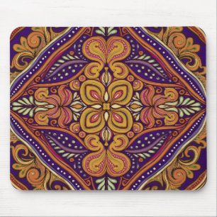 Patroon Batik geel blauw Muismat