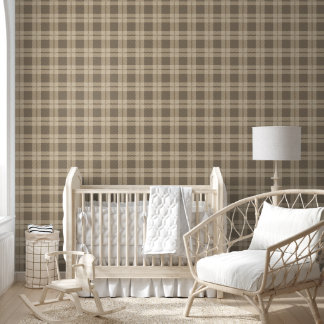 Patroon Beige Bruin Plaid Checks Kamer Kantoor Behang