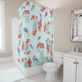 patroon bestaande uit vogels en bessen douchegordijn (In situ)