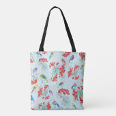 patroon bestaande uit vogels en bessen tote bag (Achterkant)