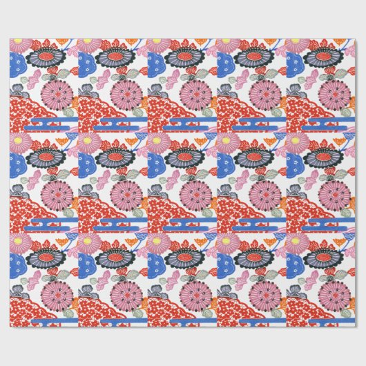  Patroon Bingata: Kleine kersenbloesems ... Cadeaupapier (Vlak)