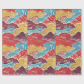  Patroon Bingata: Kraan & Schildpad Cadeaupapier (Vlak)