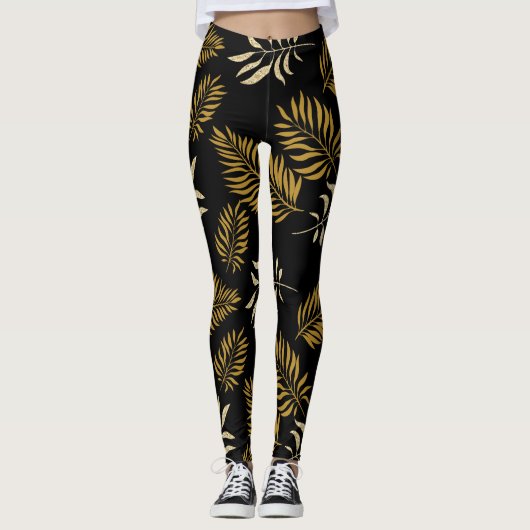 Patroon bladeren 16 leggings (Voorkant)