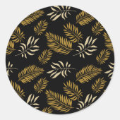 Patroon bladeren 16 ronde sticker (Voorkant)