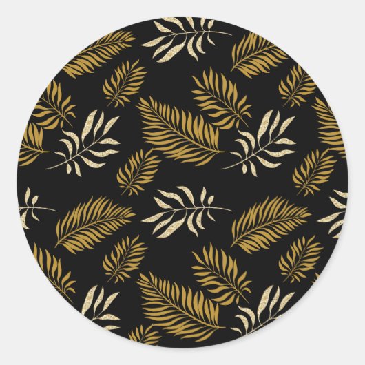 Patroon bladeren 16 ronde sticker (Voorkant)