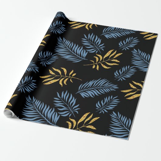 Patroon bladeren 17 cadeaupapier (Uitgerold)