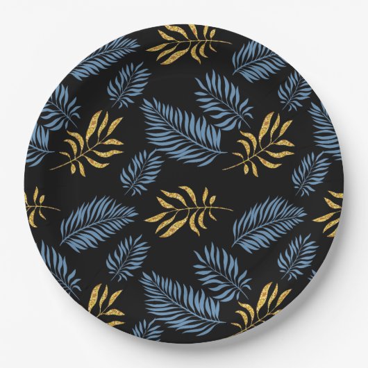 Patroon bladeren 17 papieren bordje (Voorkant)