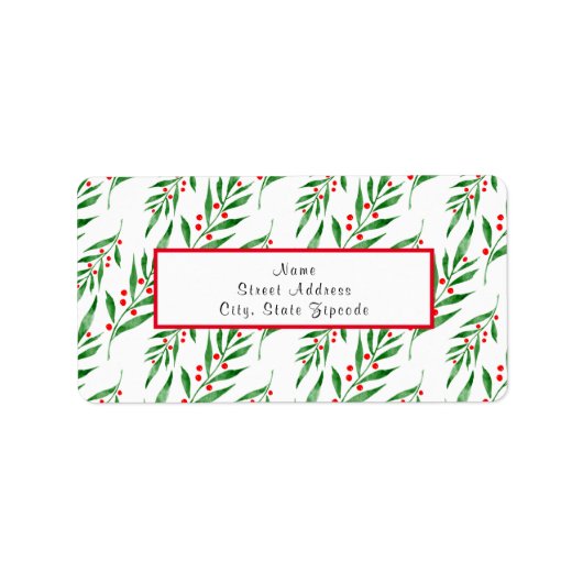 Patroon bladeren en bessen etiket (Voorkant)