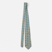 Patroon - Blauw bruin en beige Turquoise Stropdas (Achterkant)